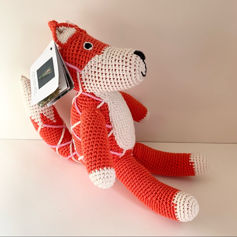 Anthropologie crochet fox decor doll
